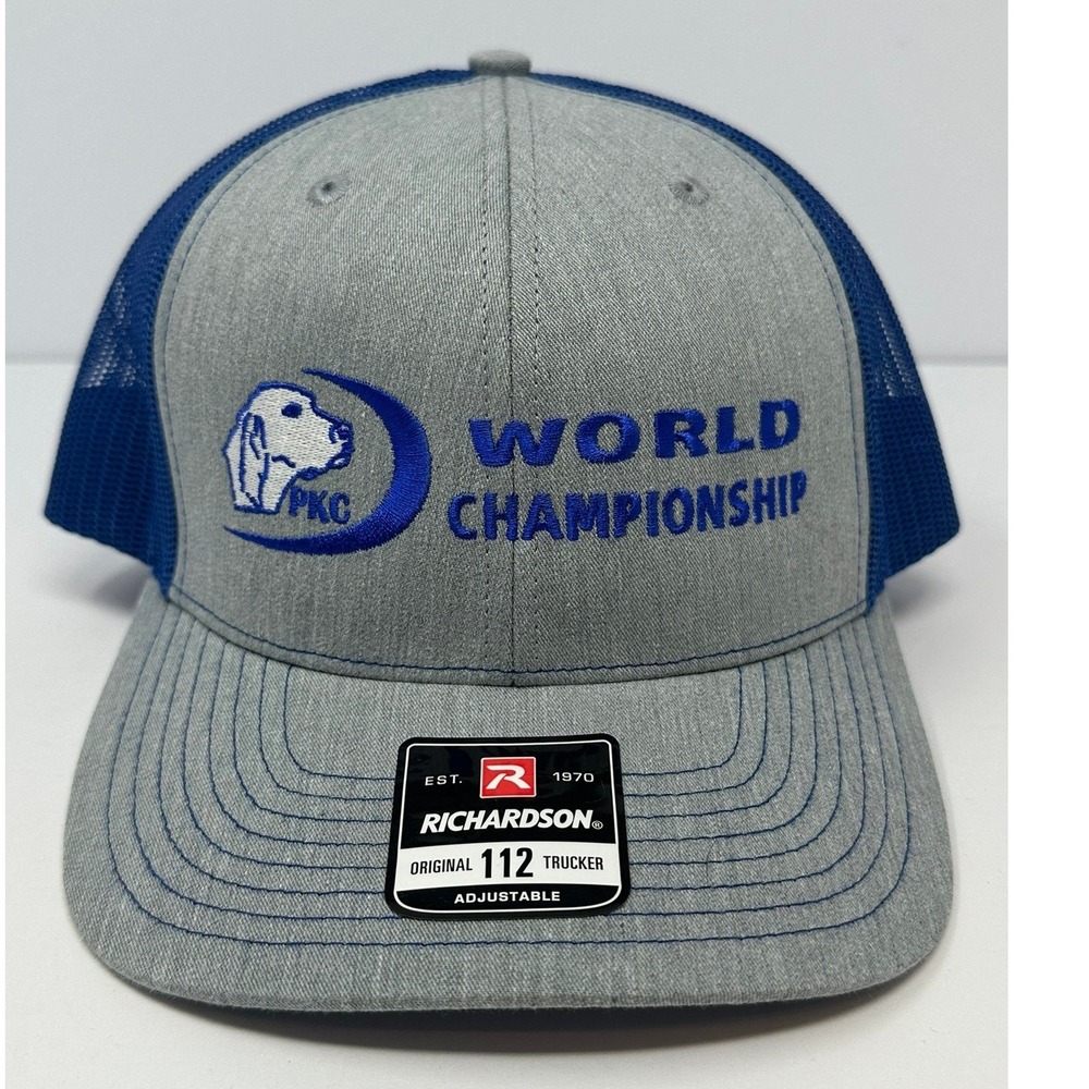 Richardson 112 PKC World Championship Trucker Hat Gray Blue Snapback Cap